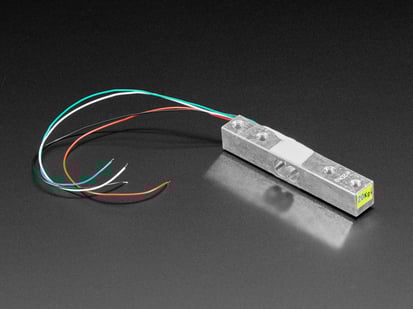 Angled shot of a Strain Gauge Load Cell - 4 Wires - 20Kg. 