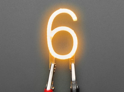 Demo Shot of the Number LED Filament - Warm White "6".