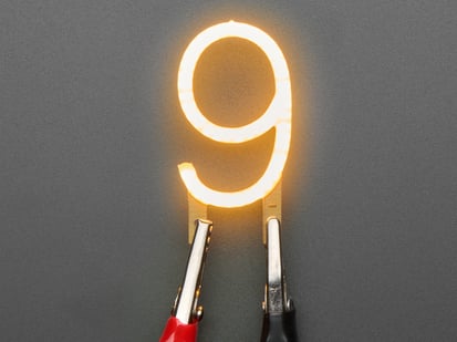 Demo Shot of the Number LED Filament - Warm White "9".